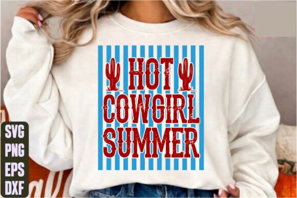 Hot Cowgirl Summer Graphics for T-Shirt Designs & Merchandise