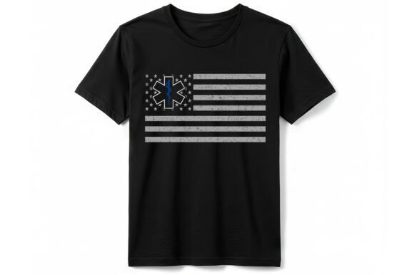 Patriot EMS Flag T-Shirt Graphics for Emergency Responder Designs